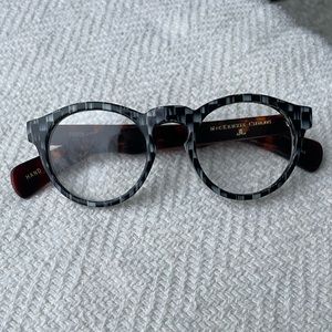 Quirky Mackenzie Childs Courtly Check Turtleshell Reader Eyeglasses +1.50